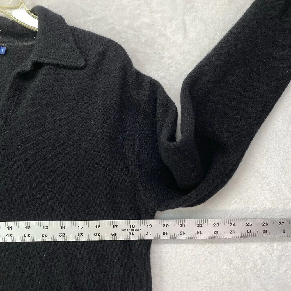 J. Crew Sweater Womens Medium lambs wool collar v-neck‎ black